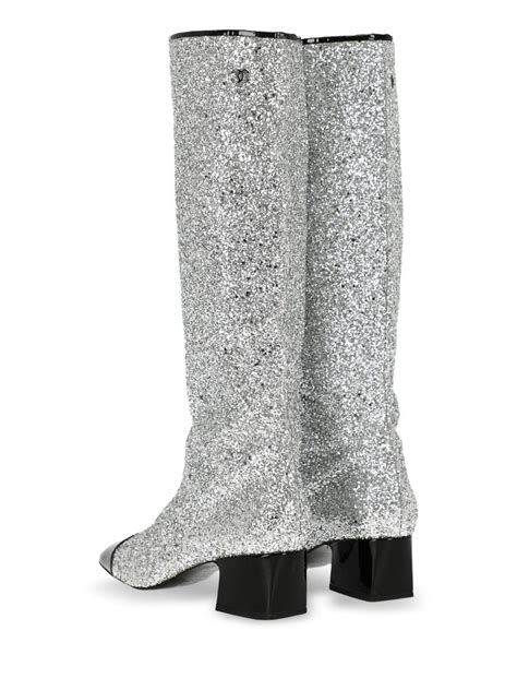 chanel boots silver